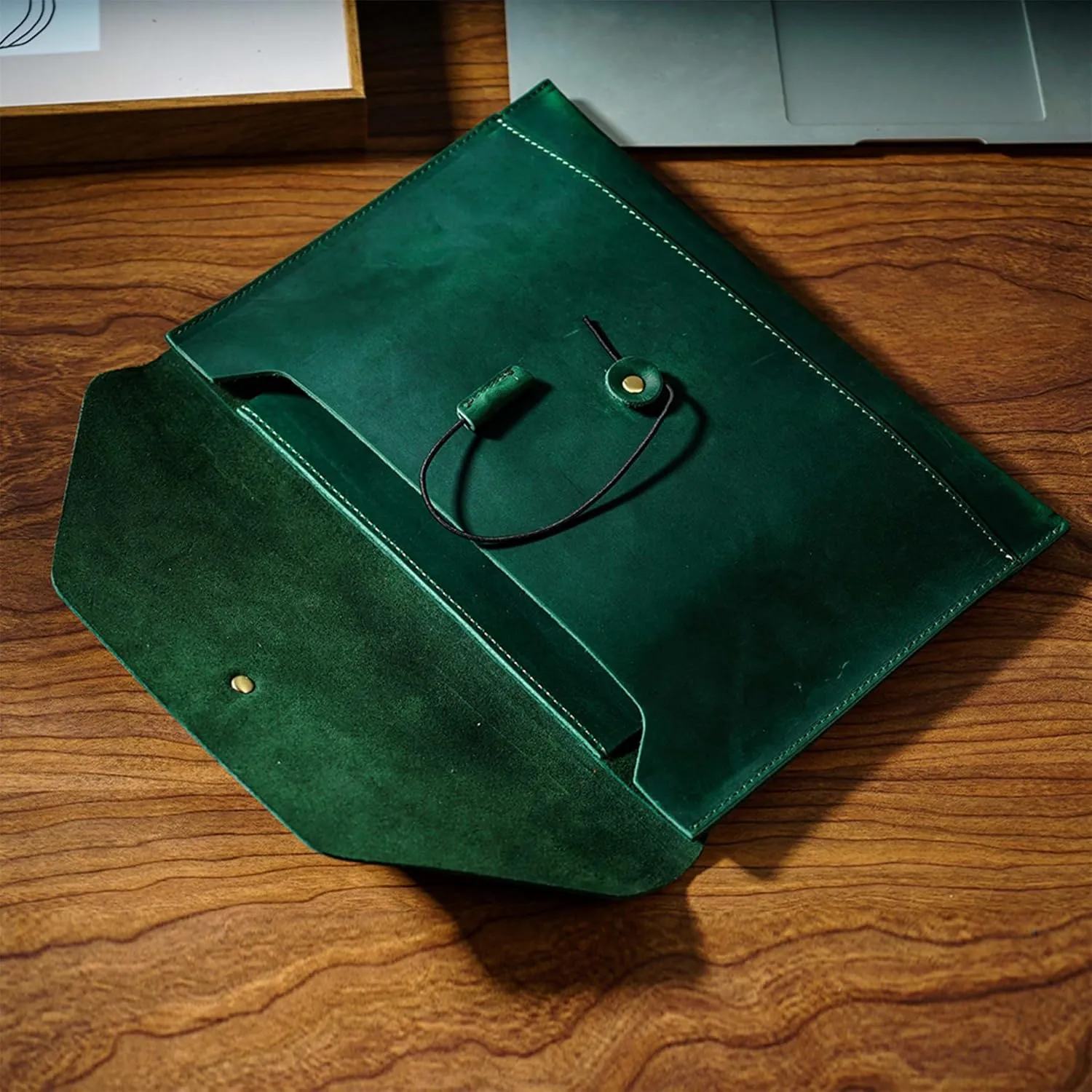-Slim Portfolio Handmade from Full Grain Leather - Notebook Holder