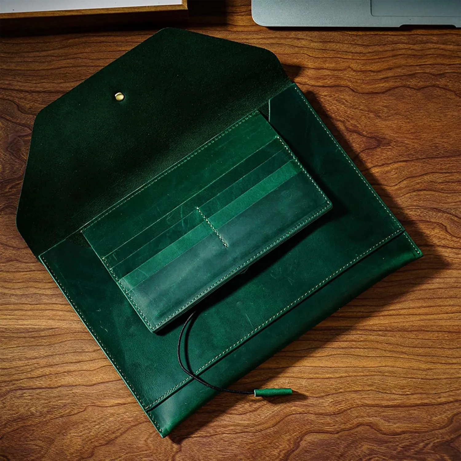 -Slim Portfolio Handmade from Full Grain Leather - Notebook Holder