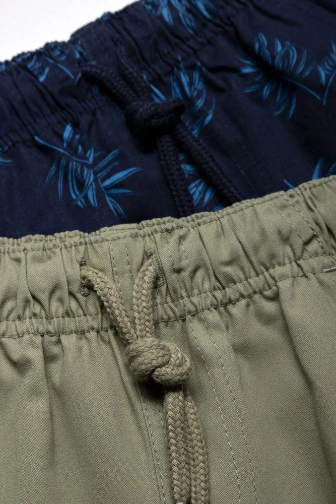 2 Pack Woven Shorts Tropical Navy Blue