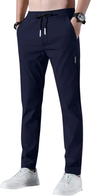 2025 Mens Stretch Pants Summer Thin Business Casual Breathable Straight Leg Tracksuit Pants