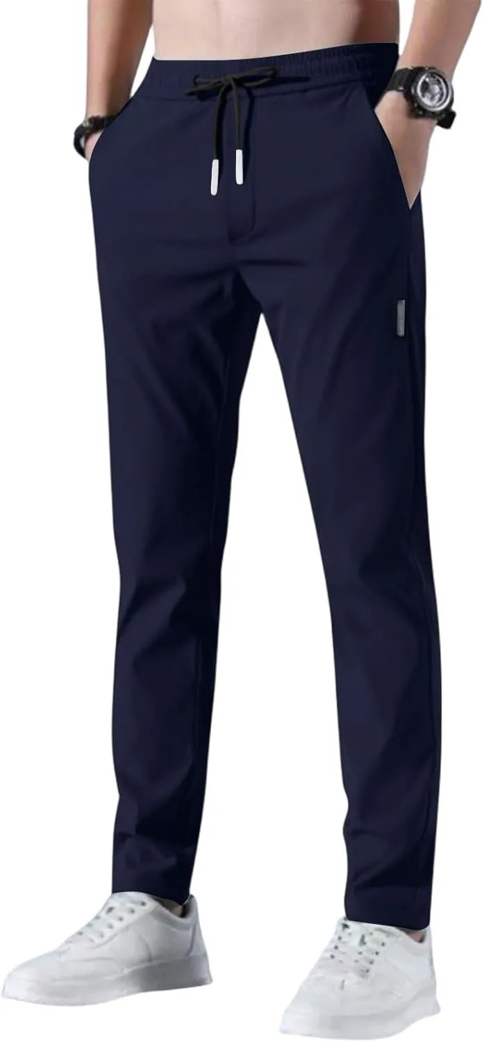 2025 Mens Stretch Pants Summer Thin Business Casual Breathable Straight Leg Tracksuit Pants