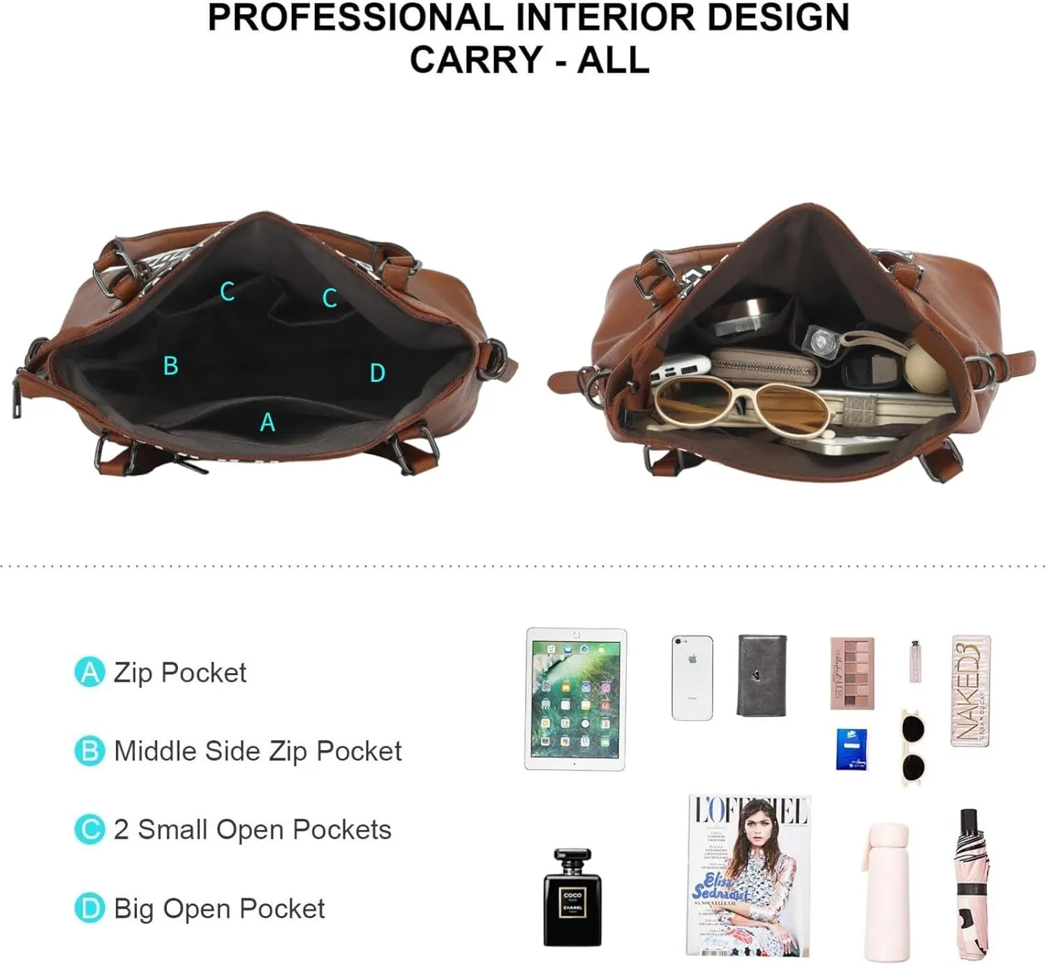 2PC Set Handbags Bags for Women Pu Leather Tote Purse Crossbody Bag with Pockets Top Handle Shoulder Satchel Bags for Ladies
