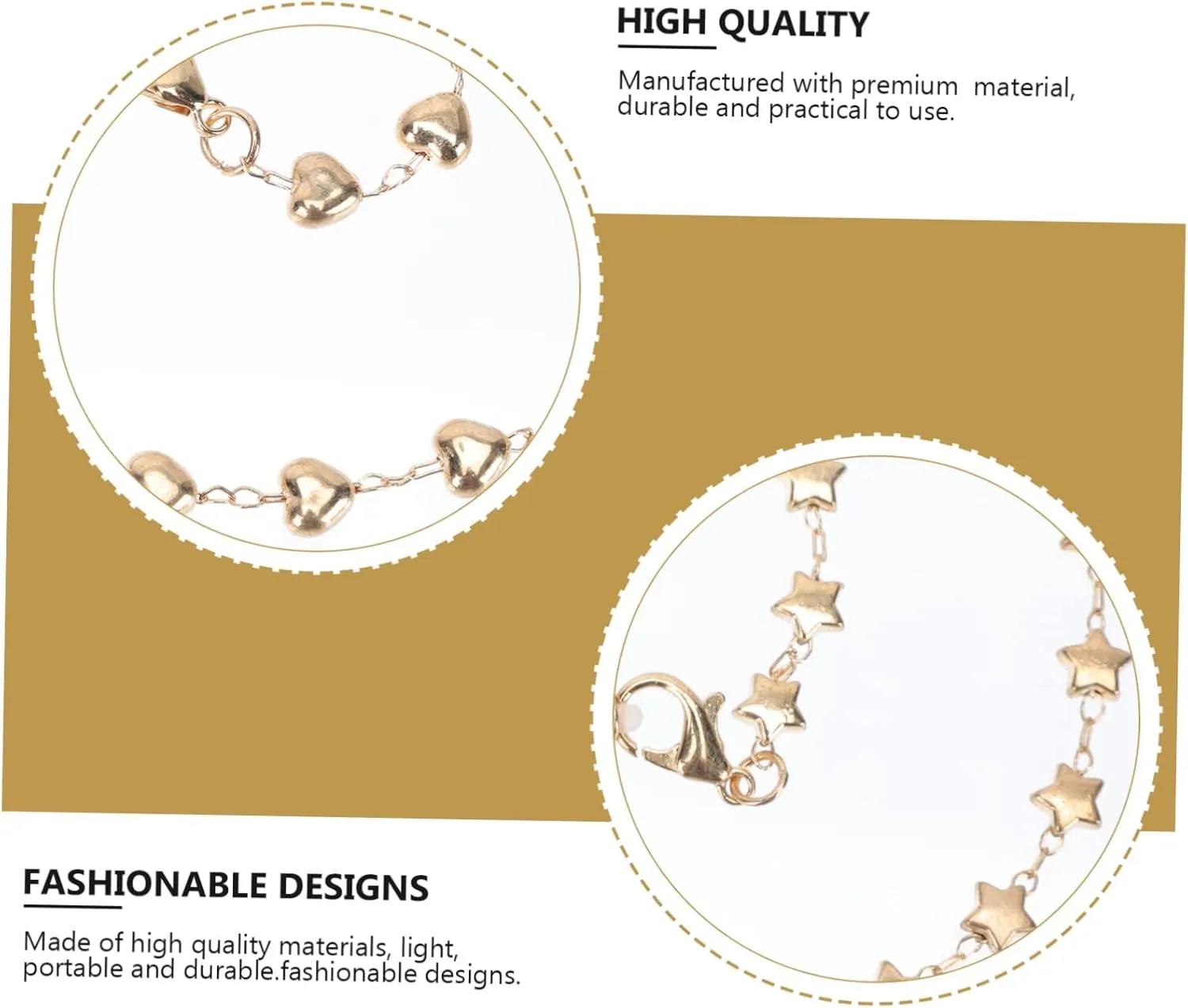 2pcs Hanging Chain Western Style Alloy Miss