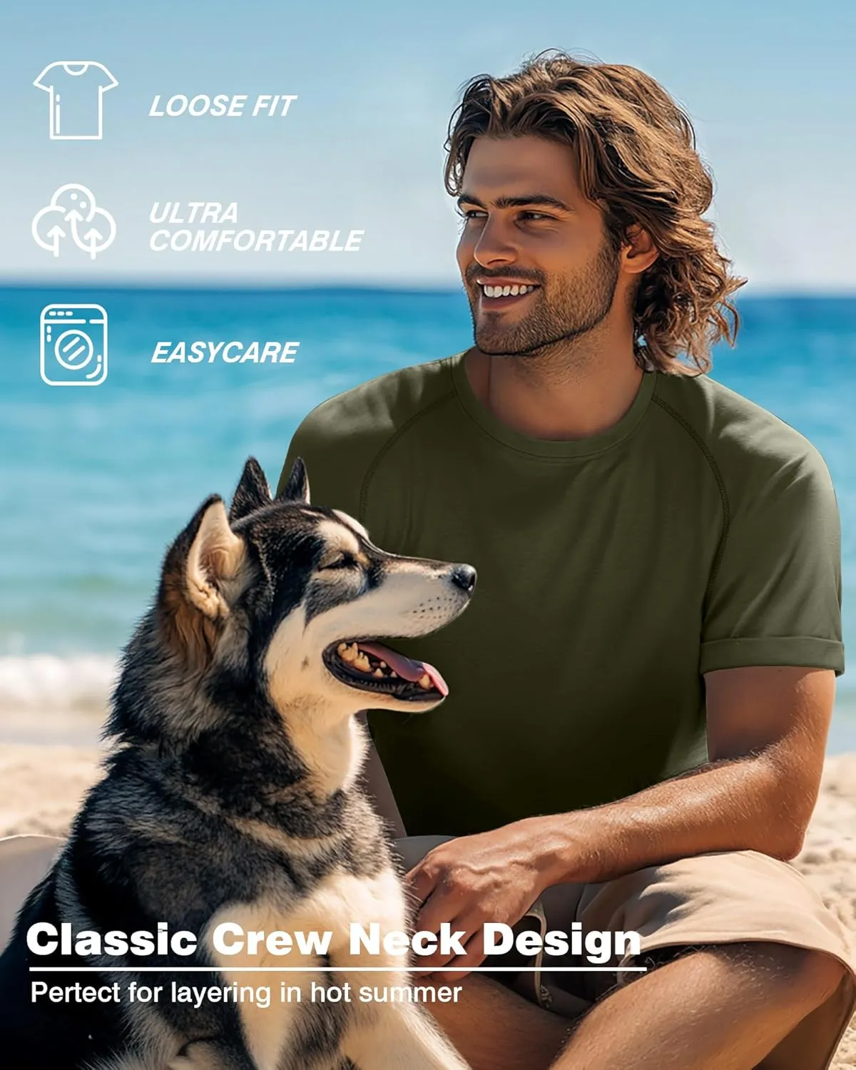 3 Pack Men's Big and Tall T-Shirts Cotton Workout Raglan Short Sleeve Shirts Casual Athletic Tee Basic Summer Tops