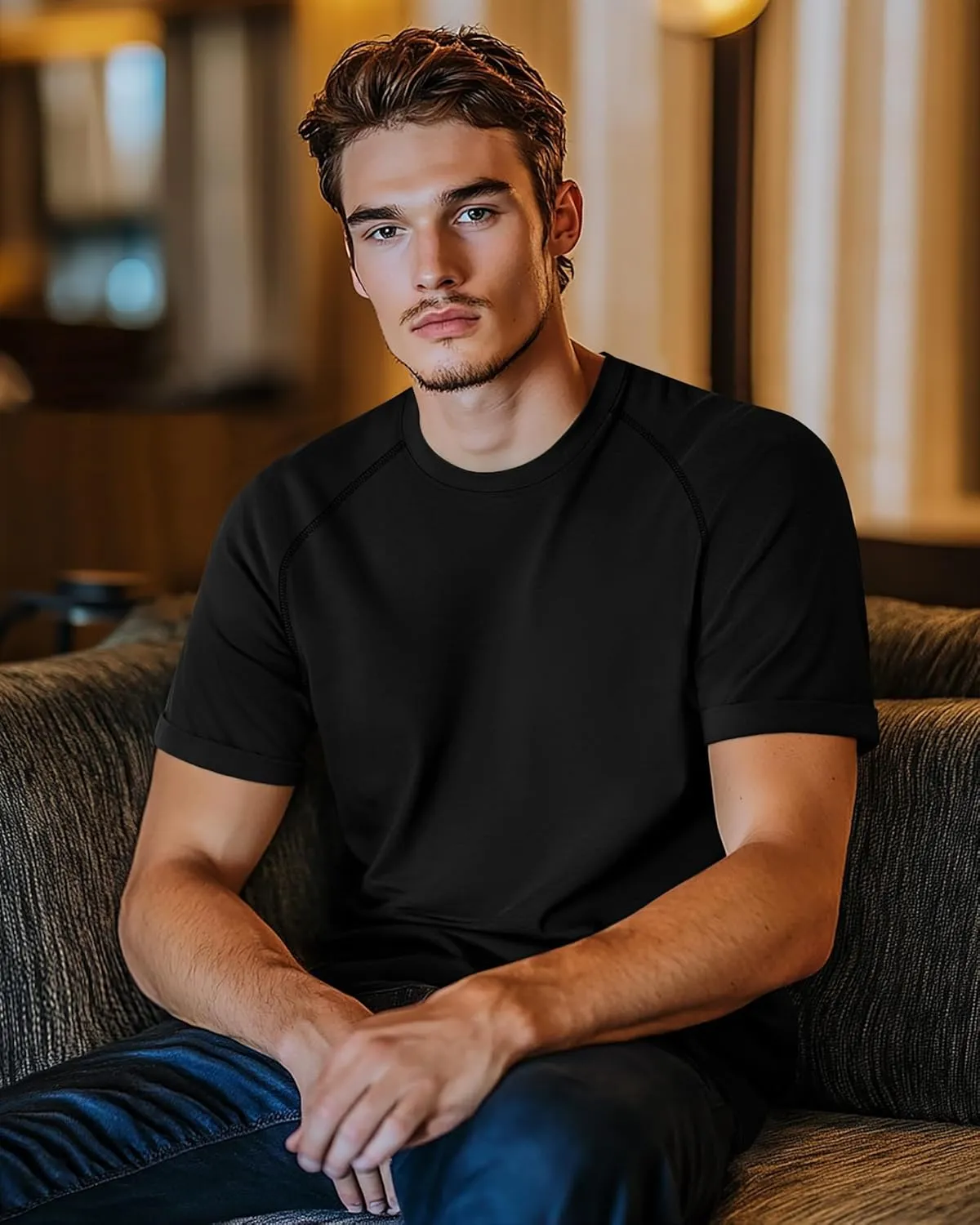 3 Pack Men's Big and Tall T-Shirts Cotton Workout Raglan Short Sleeve Shirts Casual Athletic Tee Basic Summer Tops
