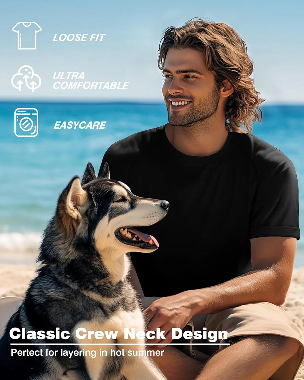 3 Pack Men's Big and Tall T-Shirts Cotton Workout Raglan Short Sleeve Shirts Casual Athletic Tee Basic Summer Tops