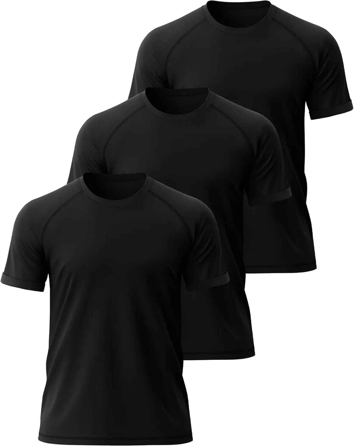 3 Pack Men's Big and Tall T-Shirts Cotton Workout Raglan Short Sleeve Shirts Casual Athletic Tee Basic Summer Tops