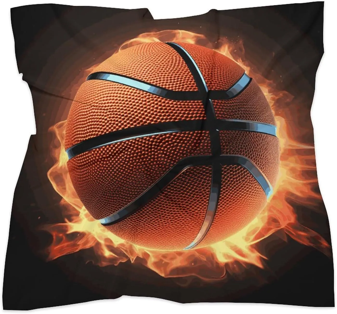 3D Basketball Head Scarf Like Silk Scarf Lightweight Fashion Satin Hair Bandanas for Women Boho Headscarf Hair Wrap Bandana Headband Handkerchief Silk Scarves for Bag Purse Neck 18 Inch