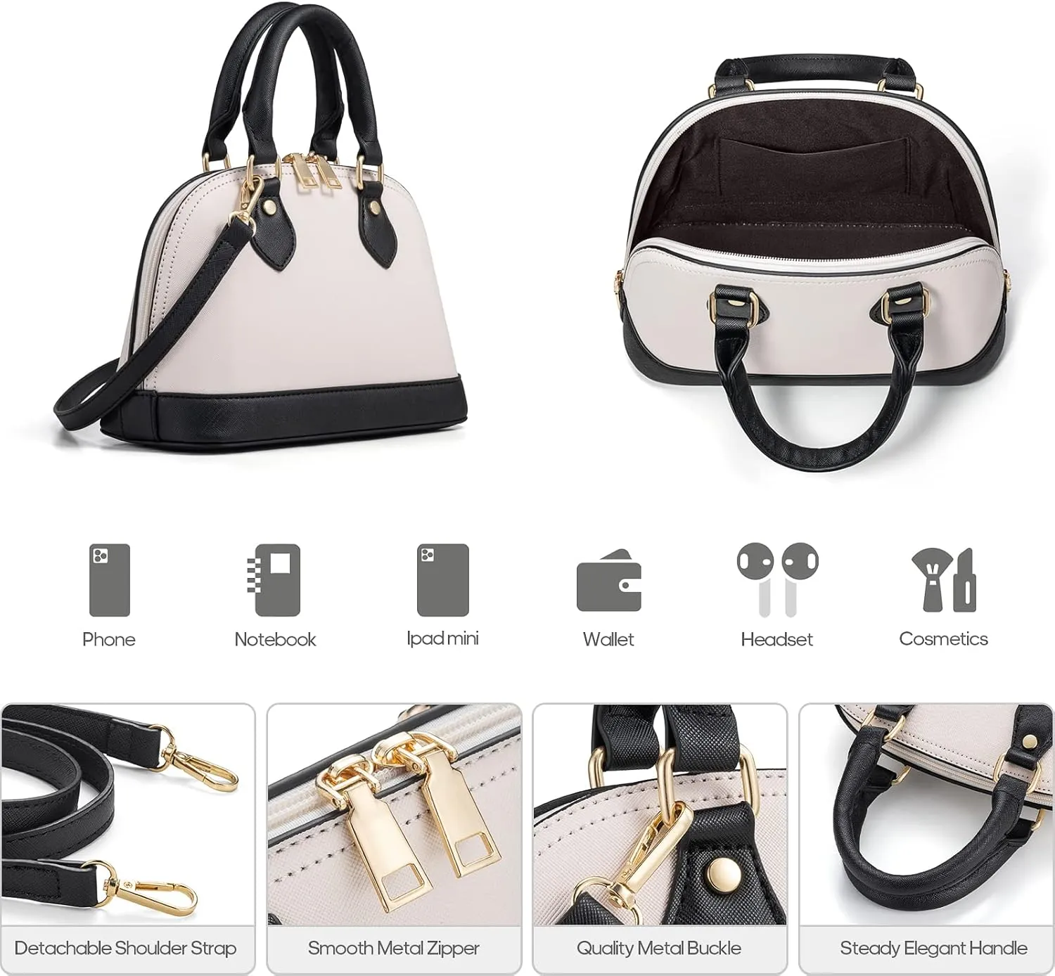 4PCS Women Fashion Handbags Purses Wallet Shoulder Bags Casual Tote Bag Crossbody Bags, Handbag Set Gift for Ladies Girls