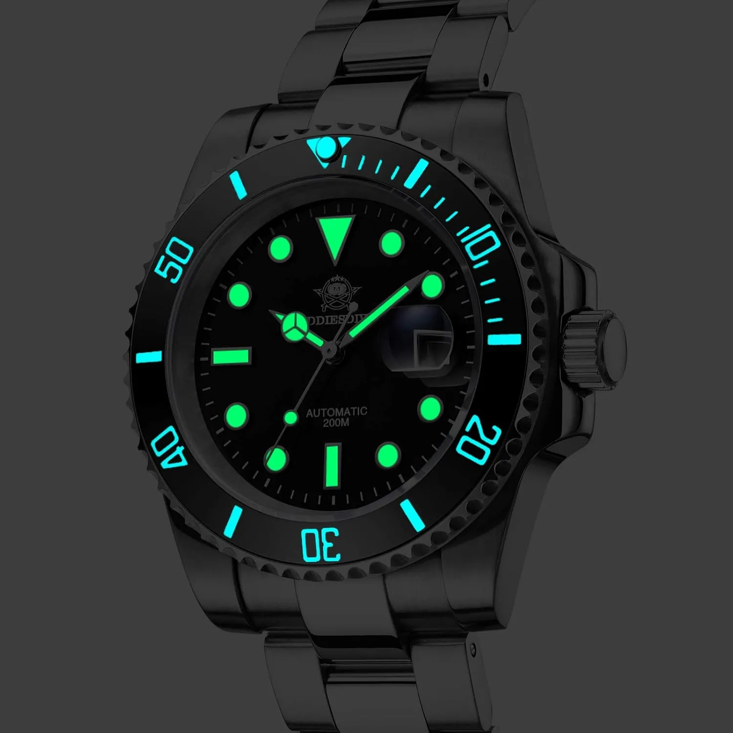 ADDIESDIVE Automatic Dive Watch for Men Steel Band Waterproof Diver 200 M Japan NH35A Movement