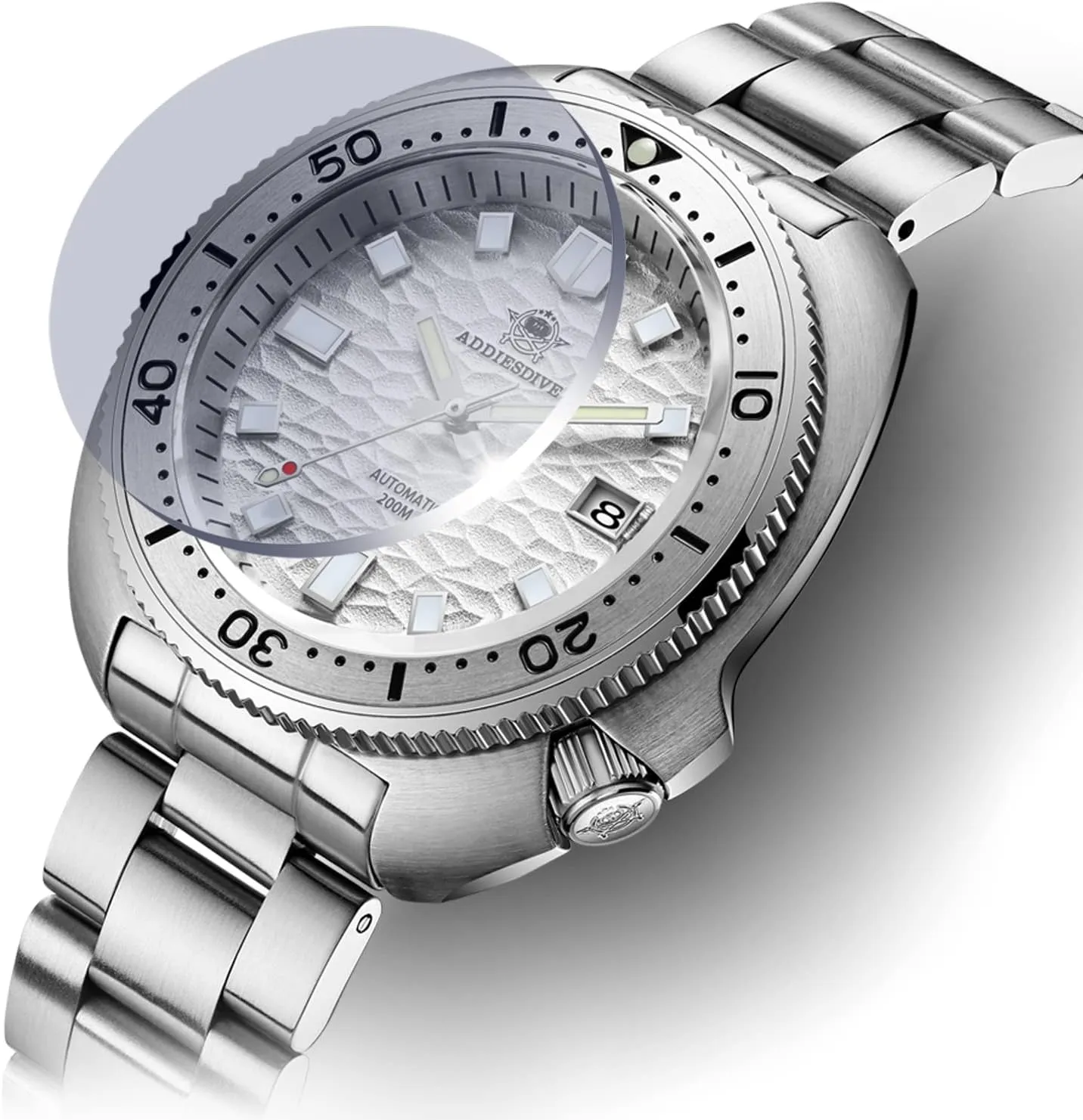 ADDIESDIVE Automatic Diver 200 M Mens Watch Luminescent Mechanical NH35A Analog Stainless Steel