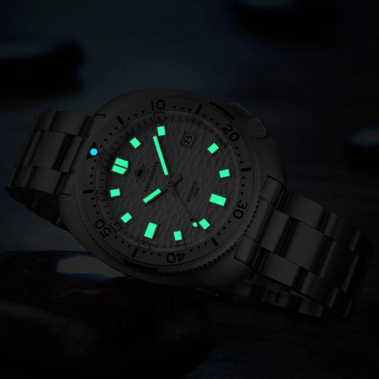 ADDIESDIVE Automatic Diver 200 M Mens Watch Luminescent Mechanical NH35A Analog Stainless Steel