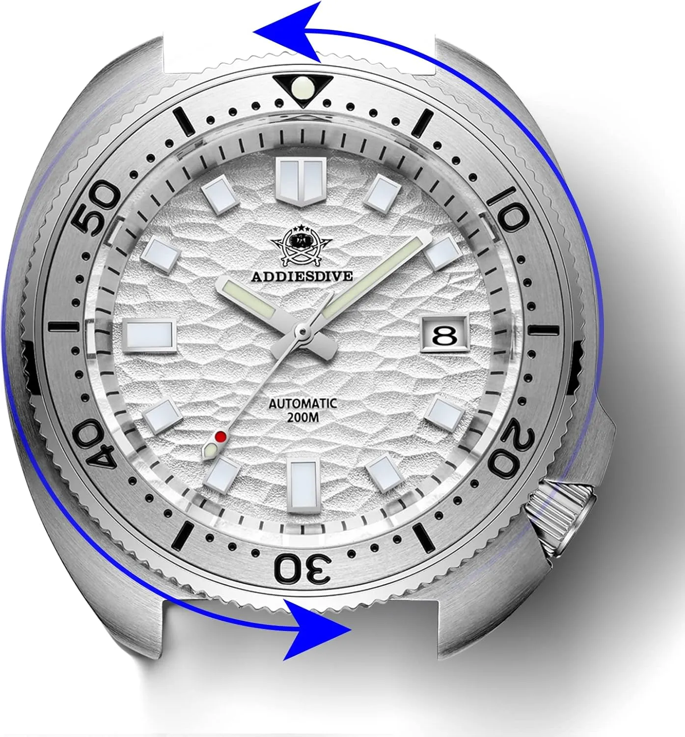 ADDIESDIVE Automatic Diver 200 M Mens Watch Luminescent Mechanical NH35A Analog Stainless Steel