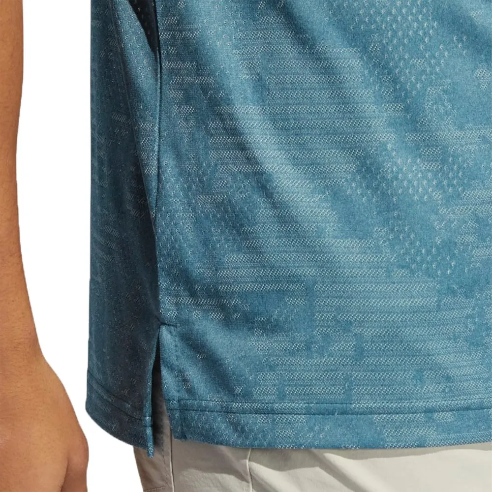 adidas Camo Polo Shirt - Wild Teal/Acid Mint