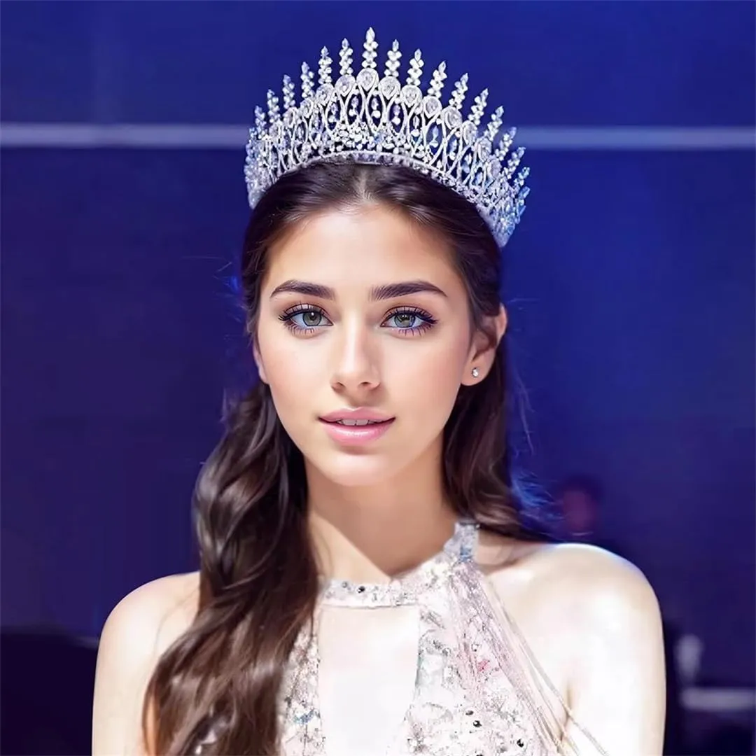 Adjustable Oversized Crown Tiara Pageant Winner Miss World Crown Dress Hair Accessories