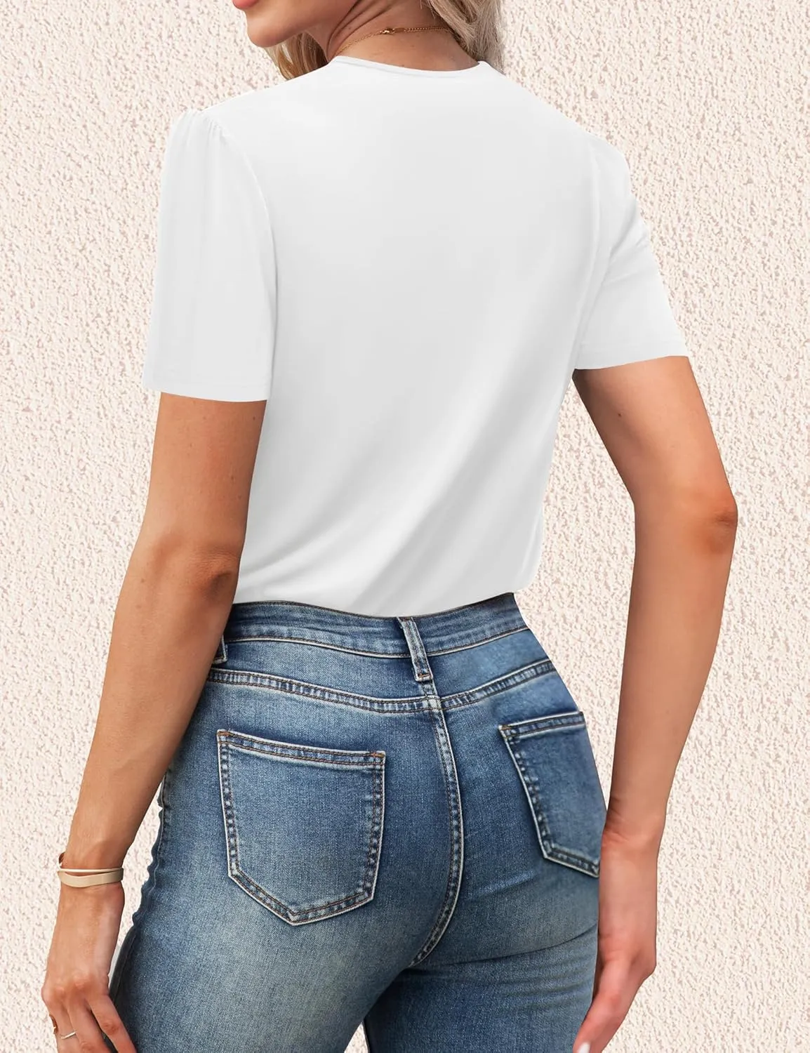 Agnes Urban Womens Tops Dressy Casual V Neck Short Sleeve Shirts Summer Loose T Shirts Trendy Tops Tunic Blouses