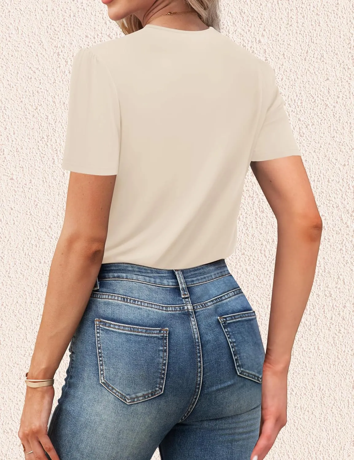 Agnes Urban Womens Tops Dressy Casual V Neck Short Sleeve Shirts Summer Loose T Shirts Trendy Tops Tunic Blouses