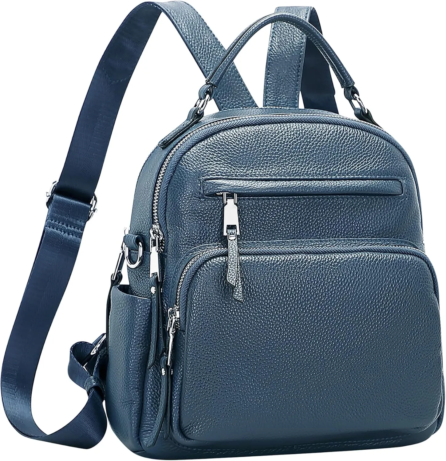 ALTOSY Genuine Leather Backpack for Women Small Convertible Backpack Purse Ladies Shoulder Bag 4 in 1 to Carry