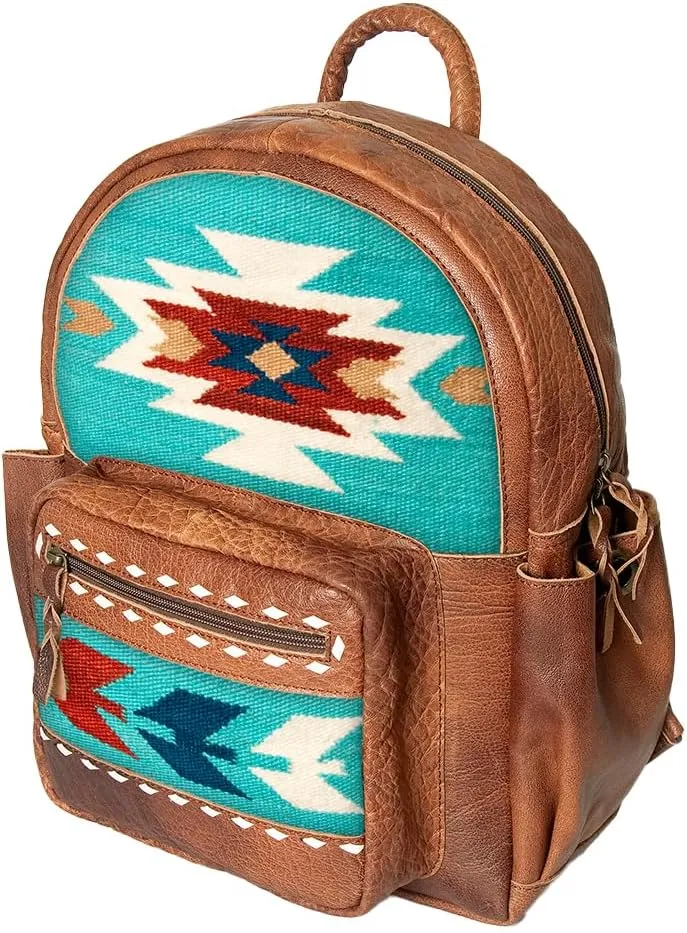 American Darling Backpack Saddle Blanket Genuine Leather Western Women Bag Handbag Purse | Backpack for Women | Laptop Backpack | Backpack for School | Backpack Purse