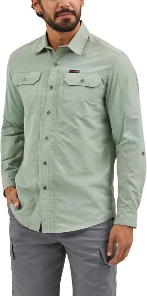 ATG by Wrangler Men's Long Sleeve Mixed Material Shirt