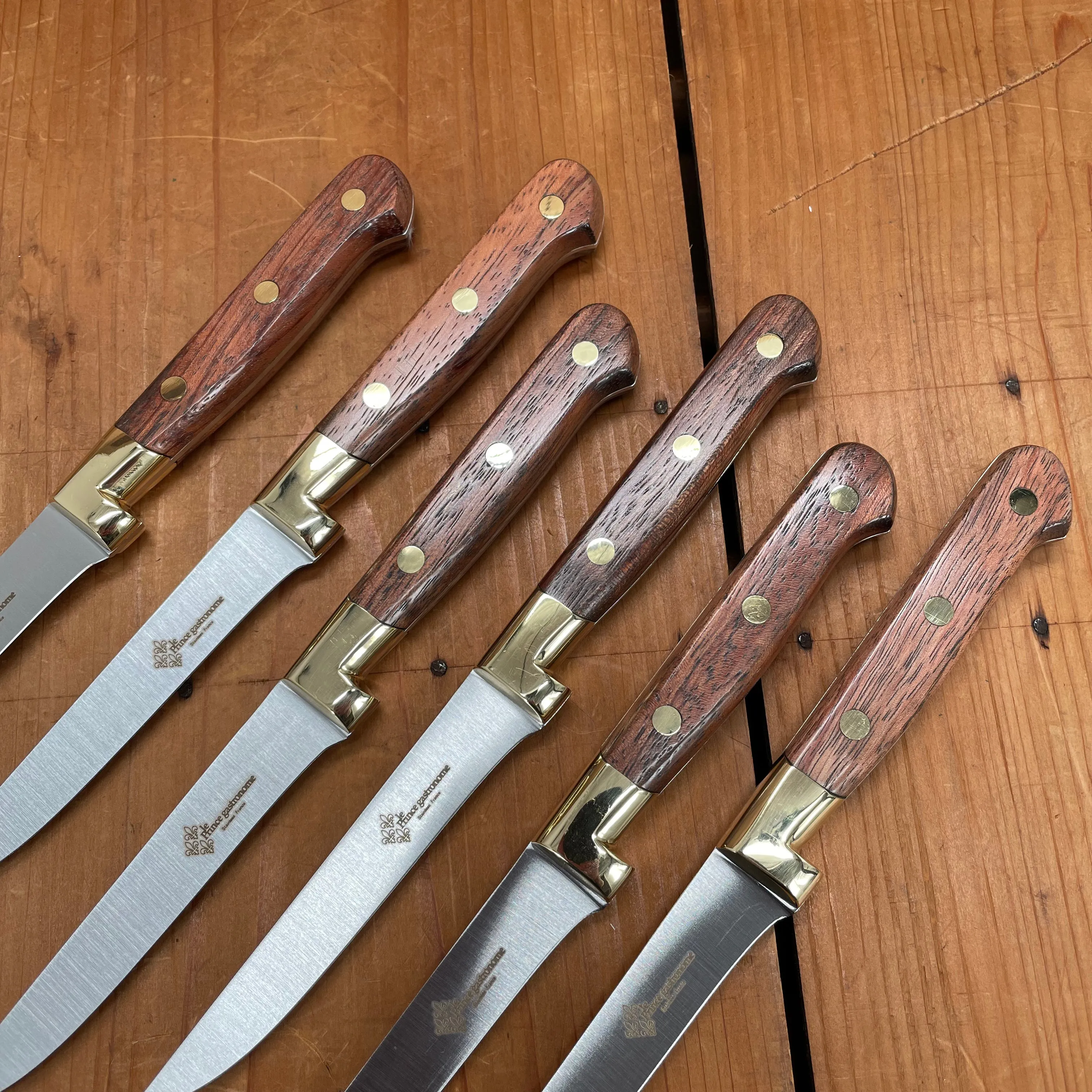 Au Nain Prince Gastronome Steak Knife Set Stainless Kotibe Handles with Box - 6 Pieces