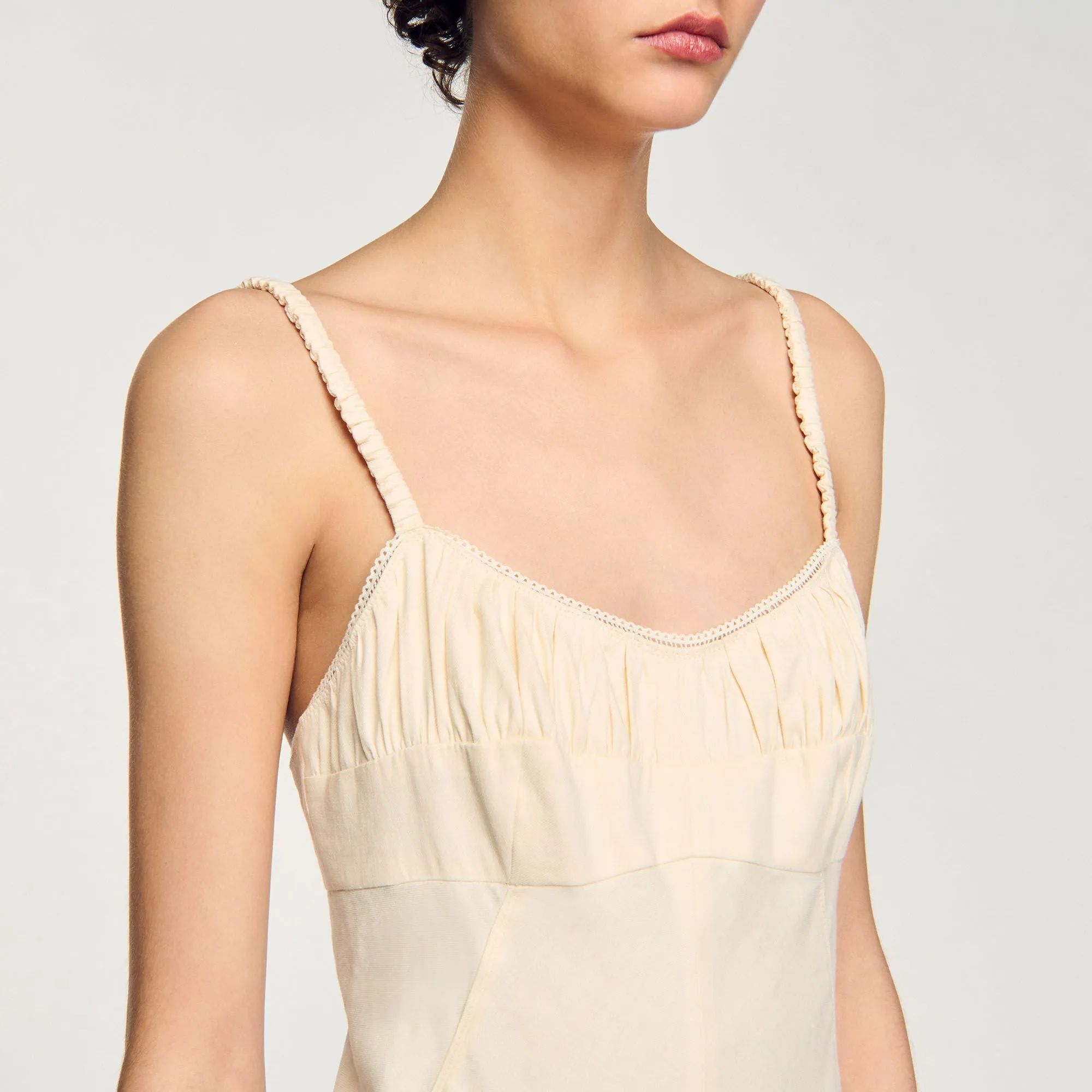 Aubepine Maxi Dress With Straps Ecru
