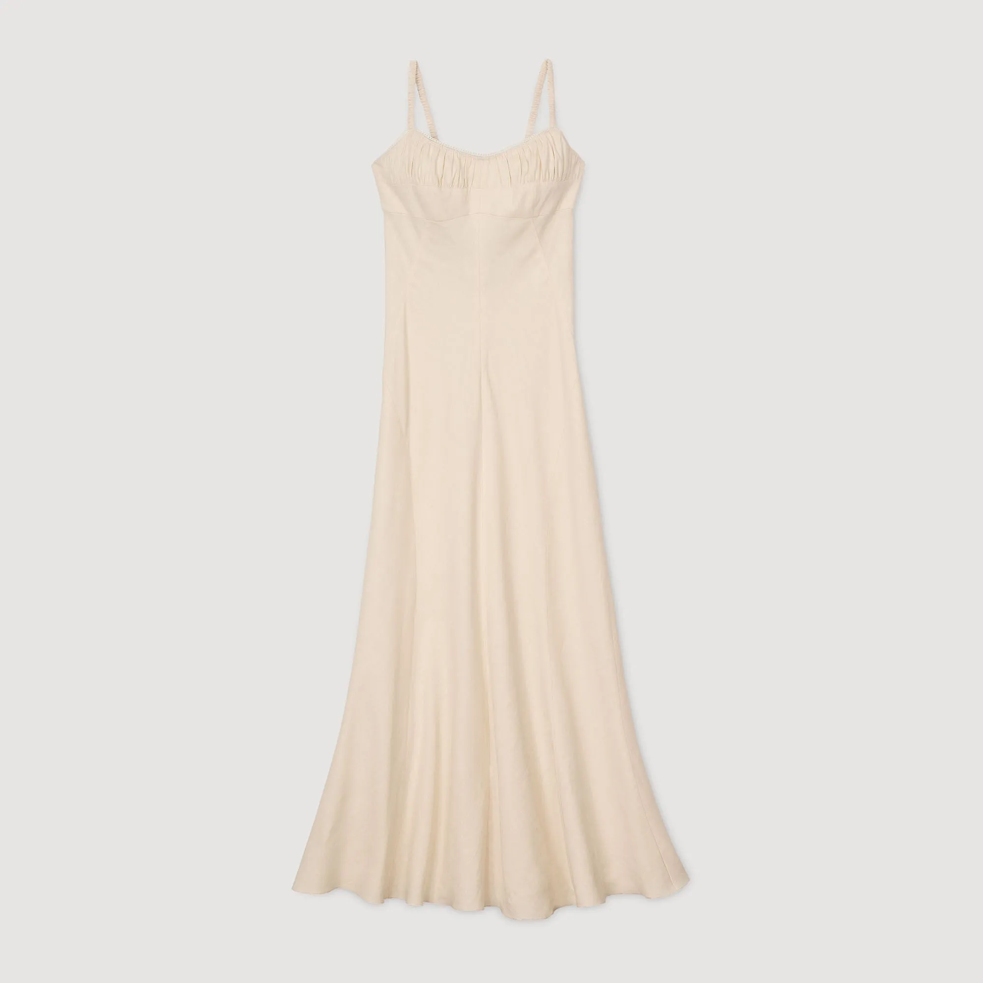 Aubepine Maxi Dress With Straps Ecru