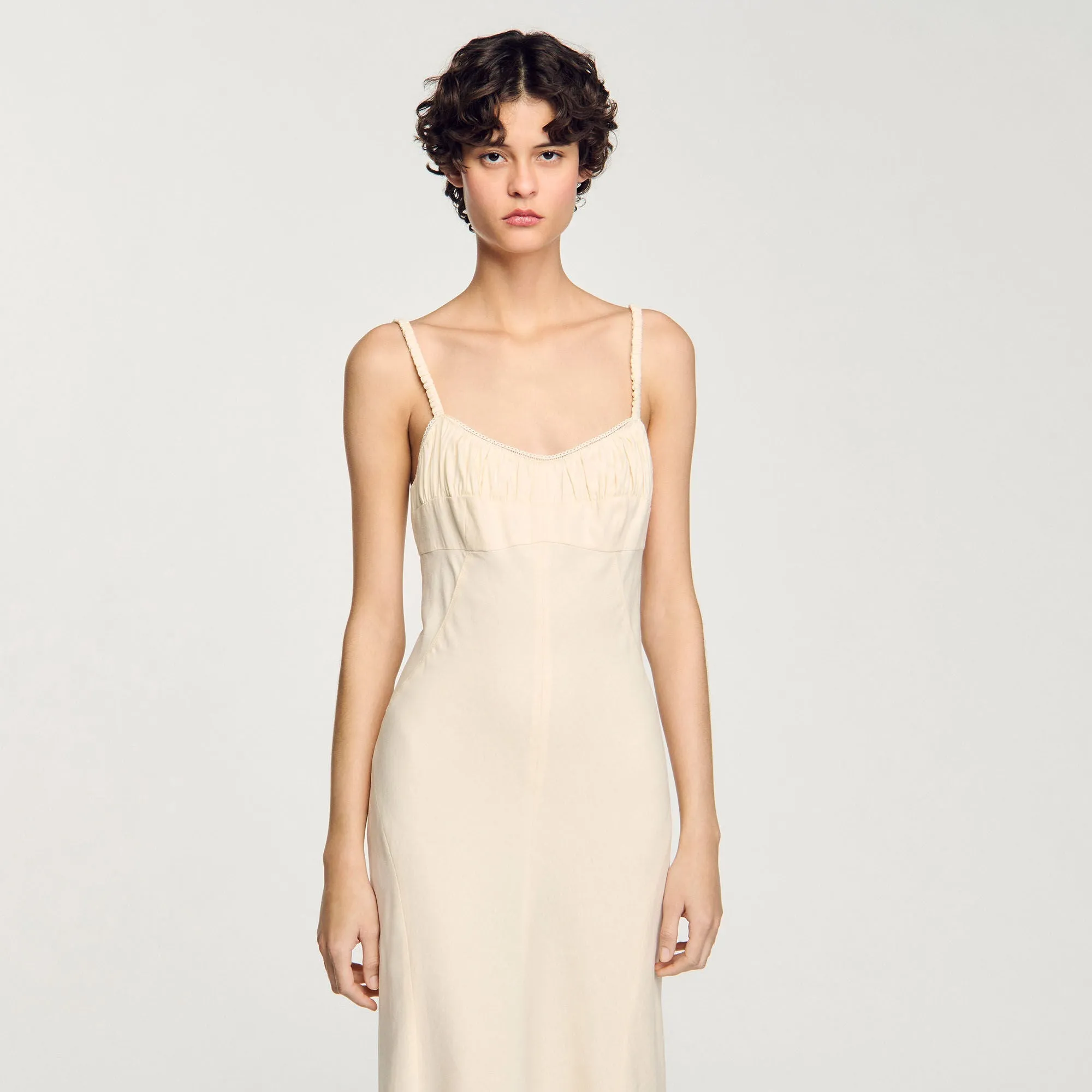 Aubepine Maxi Dress With Straps Ecru