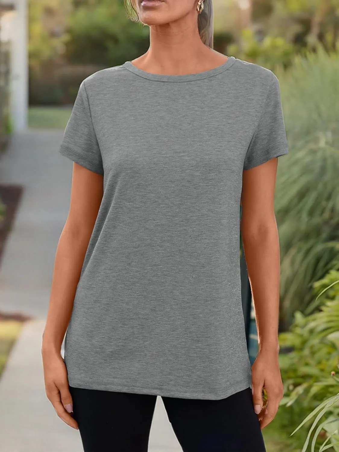 AUTOMET Summer Tops Women Spring Short Sleeve Shirts Beach Vacation Outfits Plus Size Workout Tshirts Casual Clothes 2025