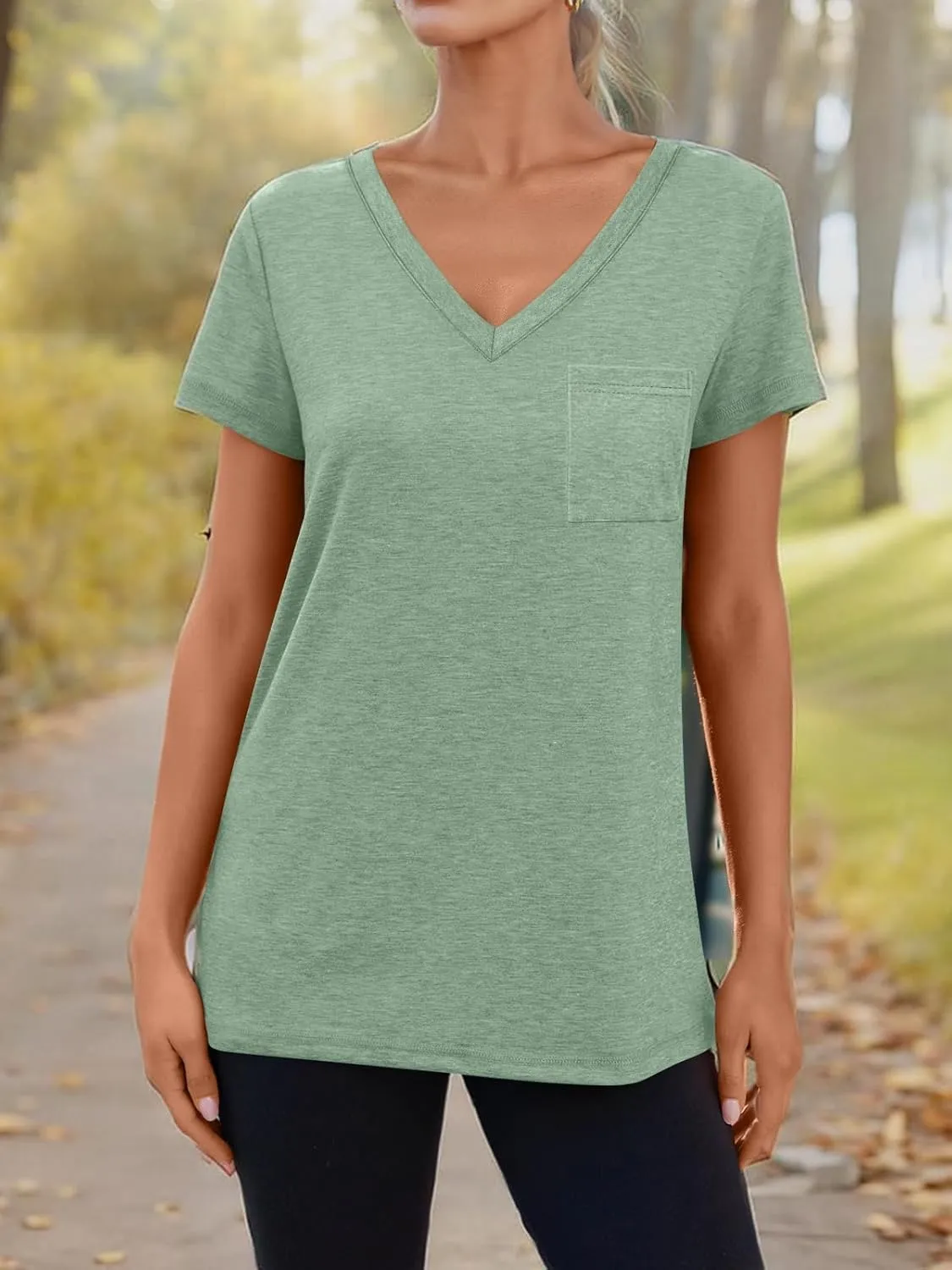 AUTOMET T Shirts for Women Short Sleeve Shirts V Neck Plus Size Summer Tops Casual Beach Vacation Outfits Clothes 2025