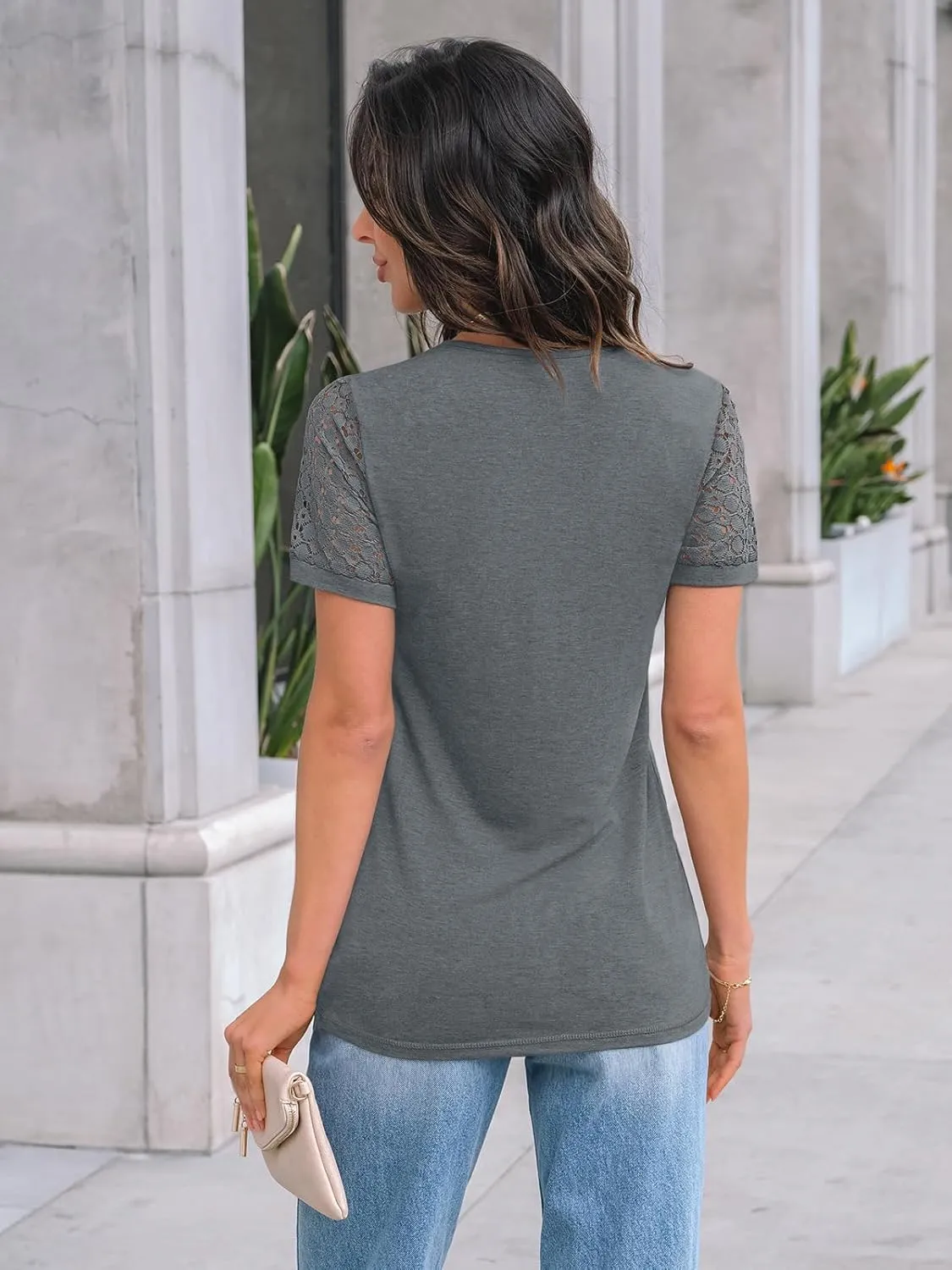 AUTOMET Women's Short Sleeve Shirts Dressy Lace Summer Tops 2025 Spring Trendy Casual T-Shirts Cute Work Outfits Blouses