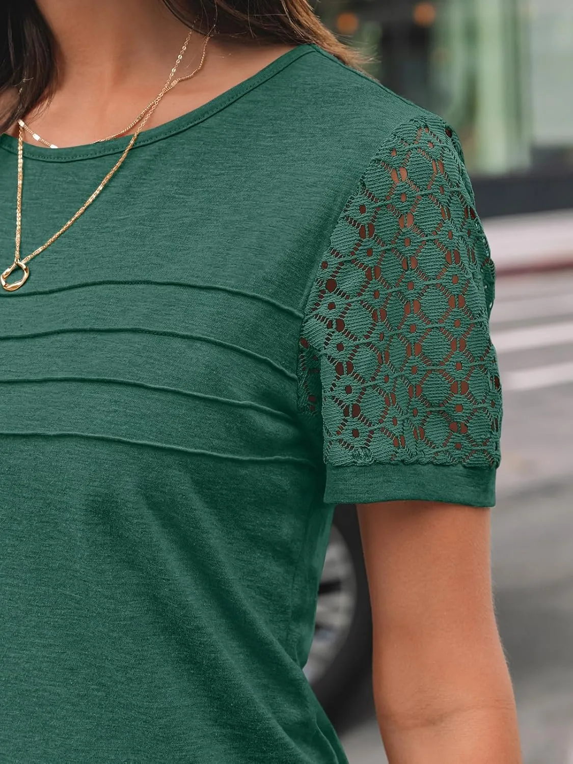 AUTOMET Women's Short Sleeve Shirts Dressy Lace Summer Tops 2025 Spring Trendy Casual T-Shirts Cute Work Outfits Blouses