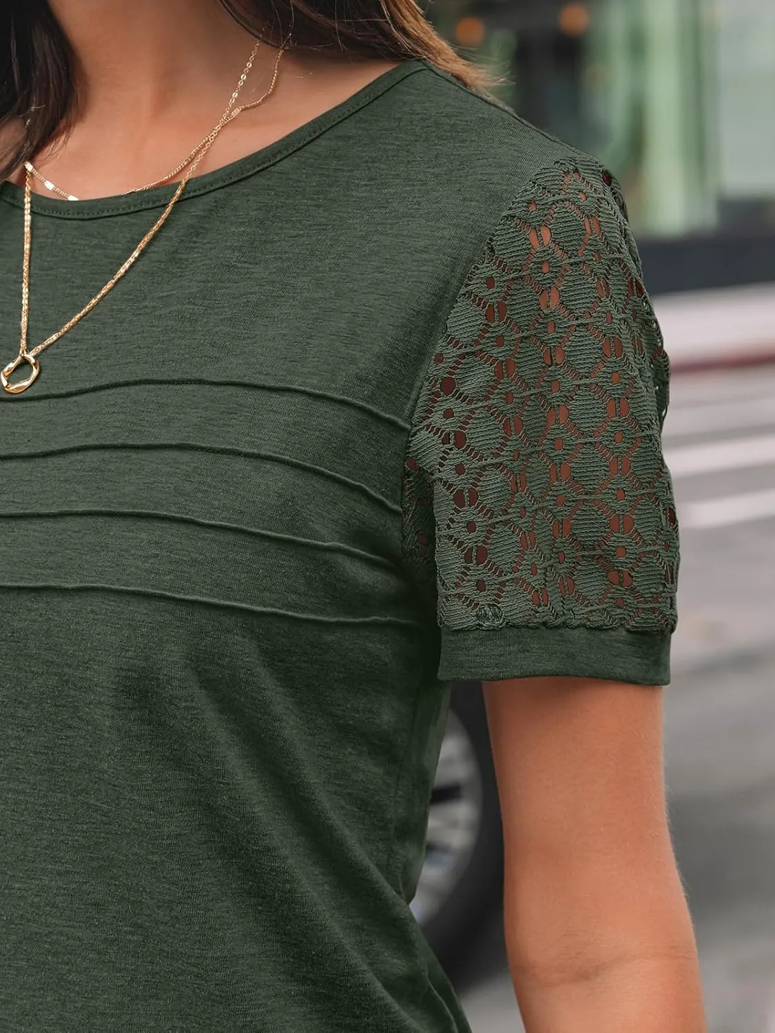 AUTOMET Women's Short Sleeve Shirts Dressy Lace Summer Tops 2025 Spring Trendy Casual T-Shirts Cute Work Outfits Blouses