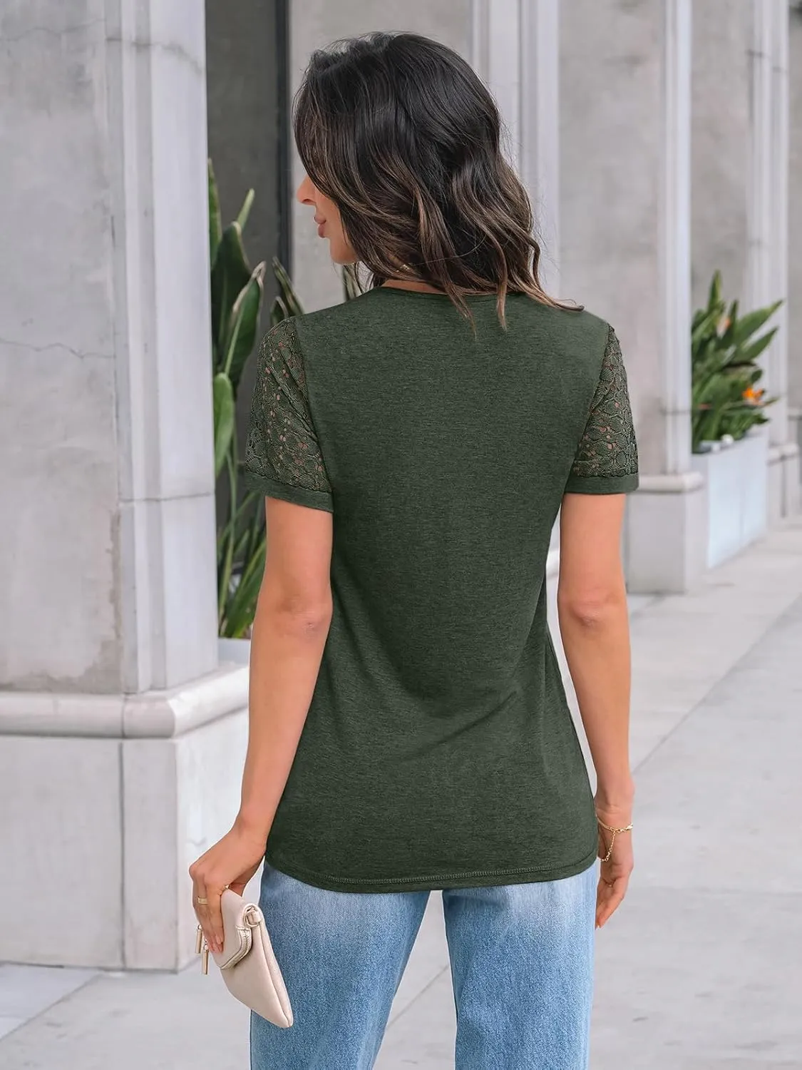 AUTOMET Women's Short Sleeve Shirts Dressy Lace Summer Tops 2025 Spring Trendy Casual T-Shirts Cute Work Outfits Blouses