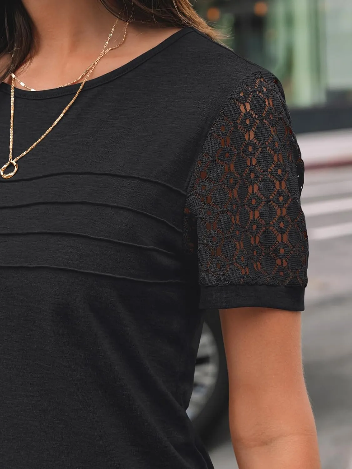 AUTOMET Women's Short Sleeve Shirts Dressy Lace Summer Tops 2025 Spring Trendy Casual T-Shirts Cute Work Outfits Blouses
