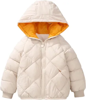 Baby Girls Boys Winter Coats Warm Puffer Padded Coat Cotton Hooded Girls Boys Outerwear