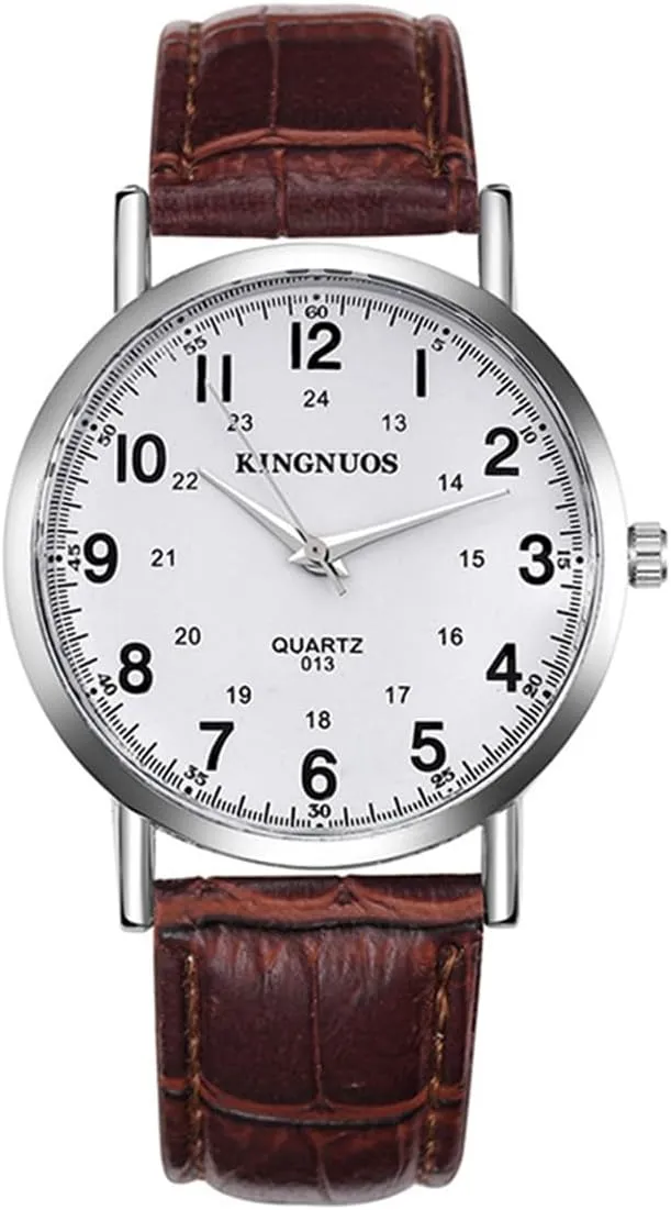 BESTKANG Men's Watches Fashion Minimalist Watches for Men Simple Business Casual Waterproof Quartz Wrist Watch (Brown)