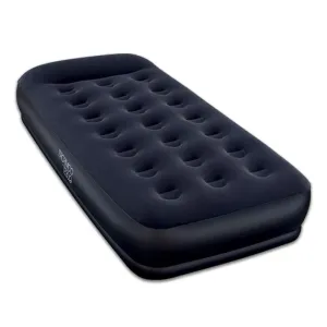 Bestway Premium Restaira Inflatable Single Flocked Air Bed Mattress w/ Air Pump