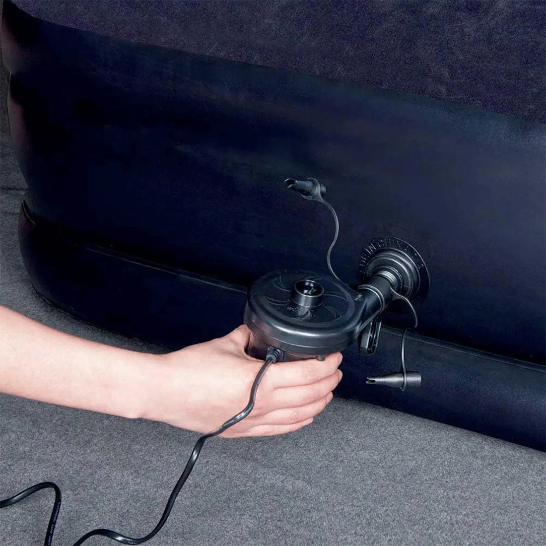Bestway Premium Restaira Inflatable Single Flocked Air Bed Mattress w/ Air Pump
