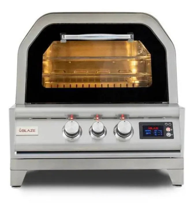 Blaze 26-Inch Countertop Propane Outdoor Pizza Oven W/ Rotisserie & Countertop Sleeve