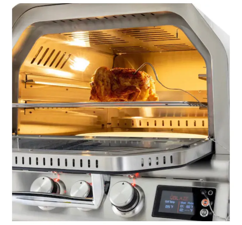 Blaze 26-Inch Countertop Propane Outdoor Pizza Oven W/ Rotisserie & Countertop Sleeve