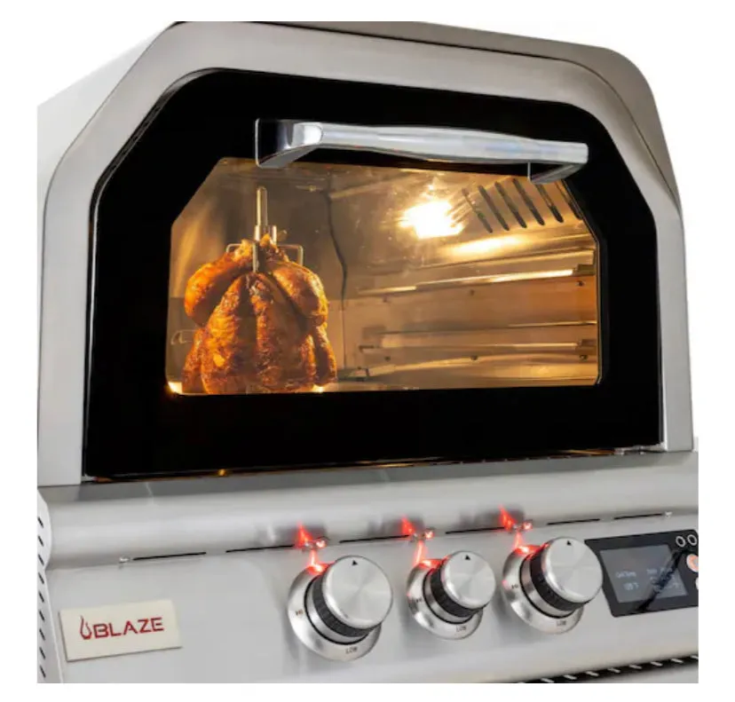 Blaze 26-Inch Countertop Propane Outdoor Pizza Oven W/ Rotisserie & Countertop Sleeve