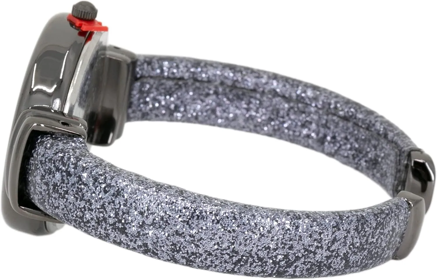 Blekon Collections Women's Analog Quartz 31mm Case Sparkling Glitter Designed Leather Cuff Bangle Ladies Wrist Watch