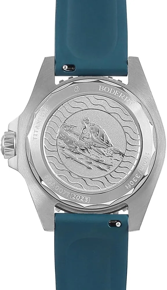 BODERRY Original Japanese Automatic Dive Watches for Men,Titanium Case with Sapphire Crystal -100M Waterproof Mens Mechanical Wrist Watches with Swiss Super Luminova & Screw Down Crown