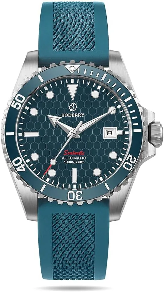 BODERRY Original Japanese Automatic Dive Watches for Men,Titanium Case with Sapphire Crystal -100M Waterproof Mens Mechanical Wrist Watches with Swiss Super Luminova & Screw Down Crown