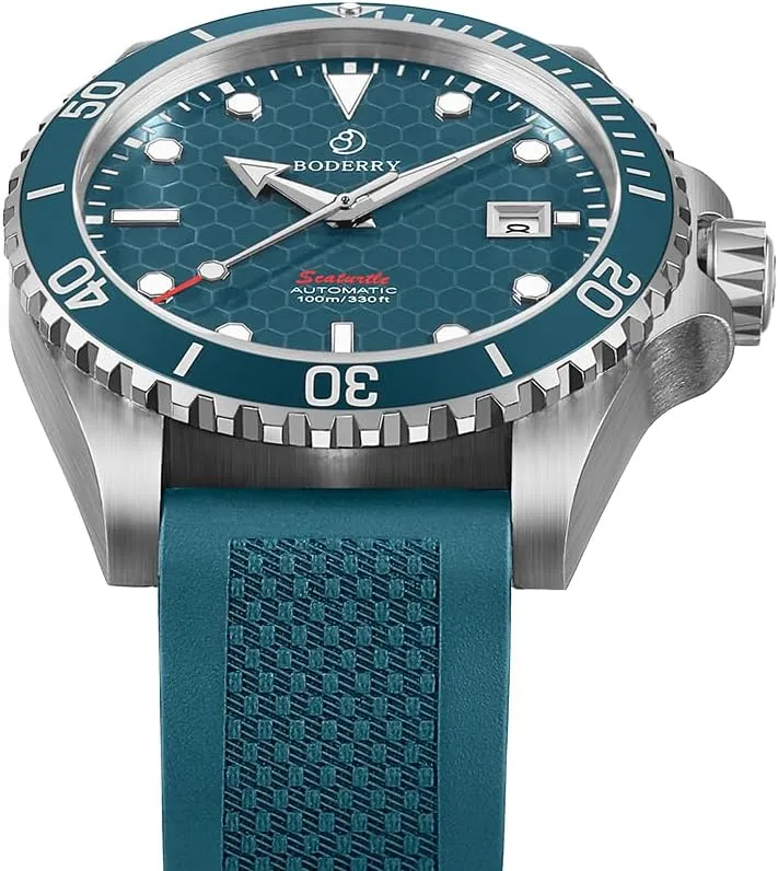 BODERRY Original Japanese Automatic Dive Watches for Men,Titanium Case with Sapphire Crystal -100M Waterproof Mens Mechanical Wrist Watches with Swiss Super Luminova & Screw Down Crown
