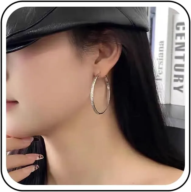 Bohemia Statement Circle Earrings Silver Circle Hoop Earrings Polish Circle Huggie Earrings Minimalist Hollow Circle Stud Earrings Jewelry for Women