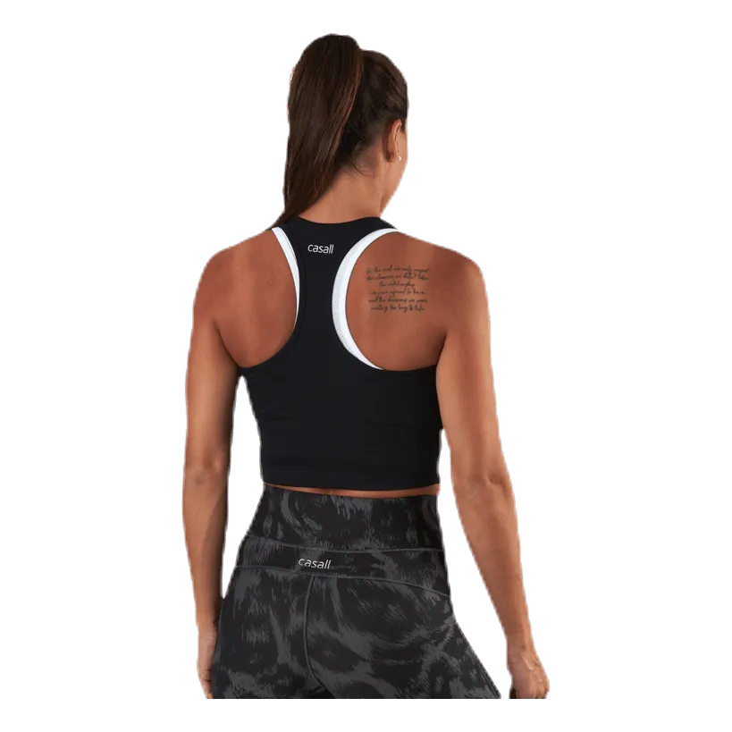 Bold Rib Crop Tank Black