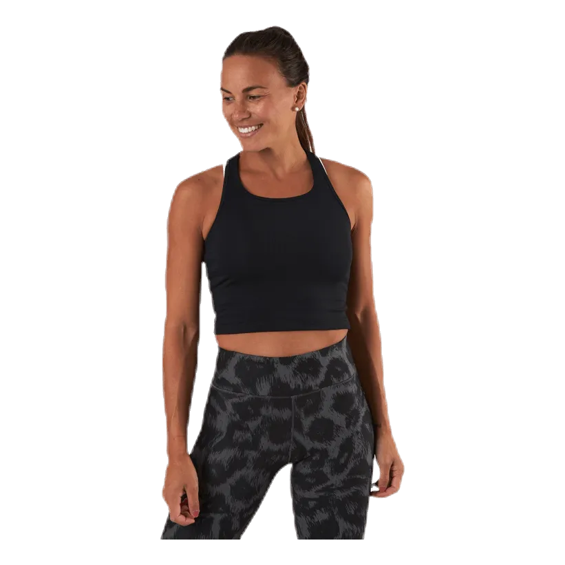 Bold Rib Crop Tank Black