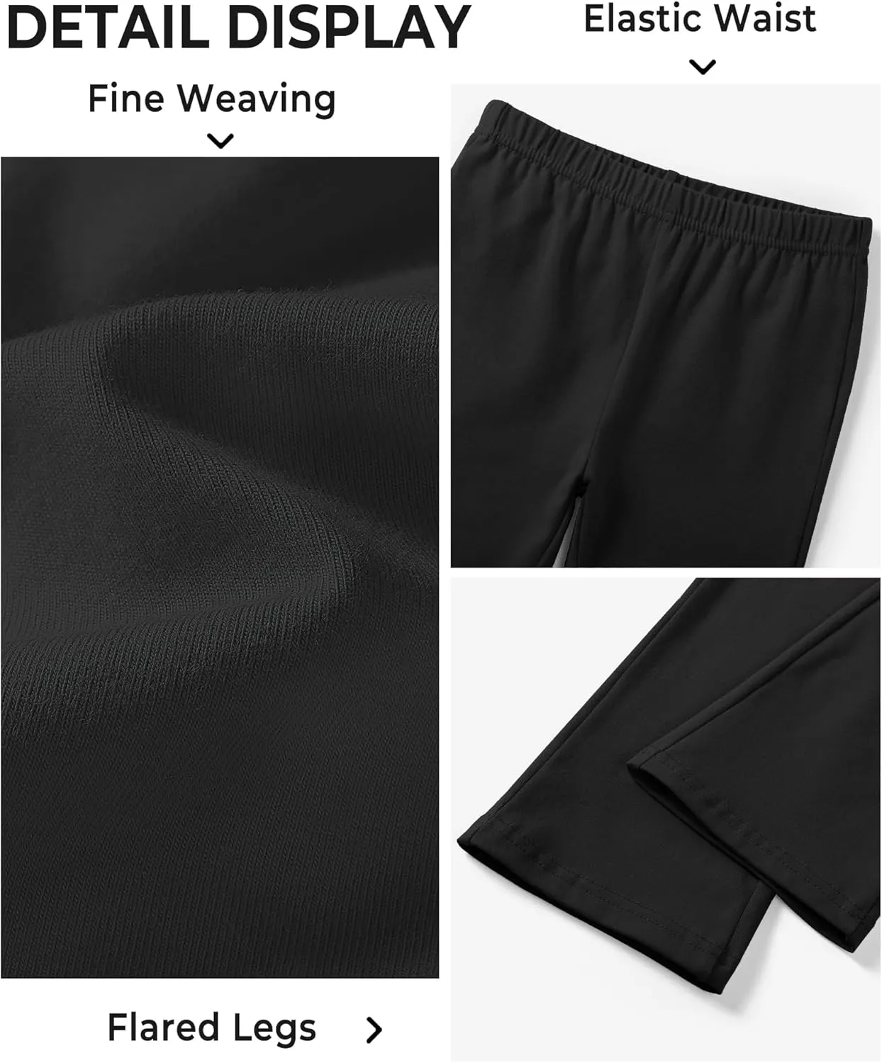 BOOPH Girls Flare Leggings Kids High Waist Bell Bottom Pants Casual Cotton Leggings for Teen Girls